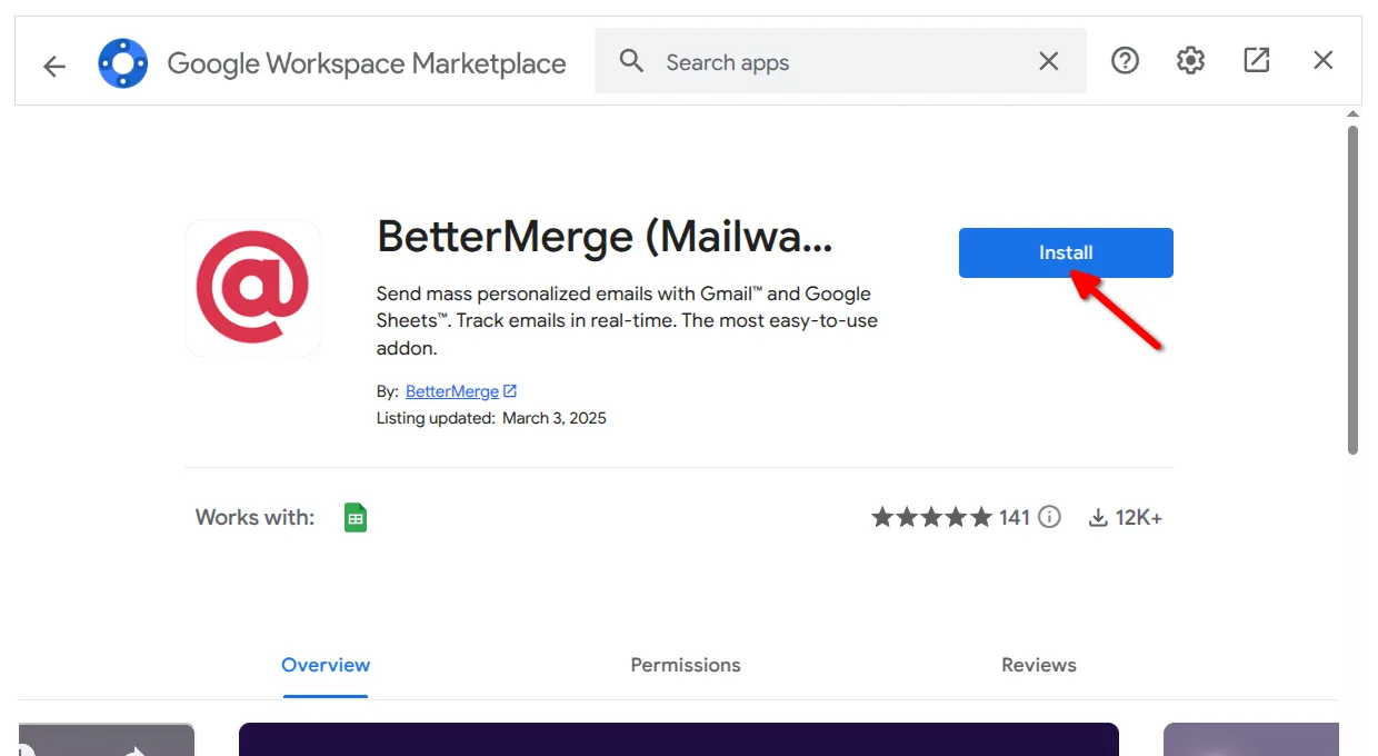 Screenshot showing the install button is highlighted.