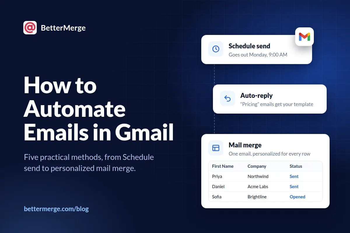 How to automate emails in Gmail: Schedule send, auto-reply and mail merge