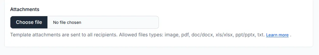 Screenshot of the template editor page - part 2