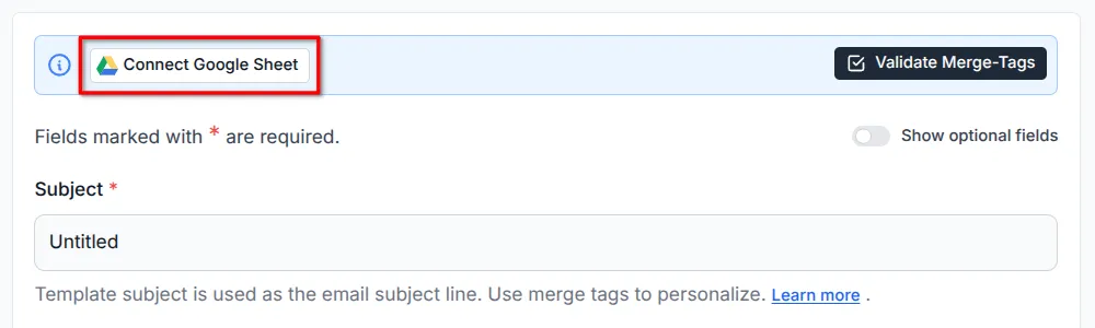 Click on Connect Google Sheet button.