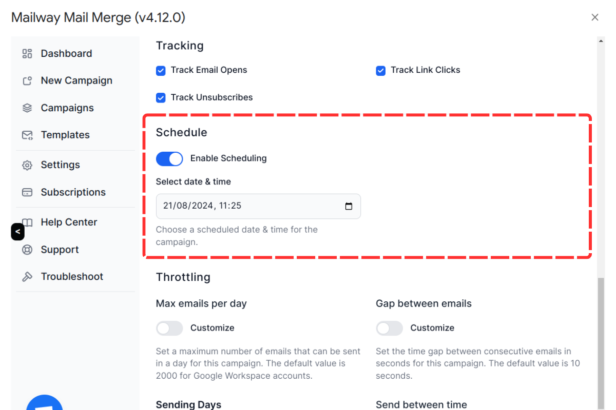 Scheduling Section