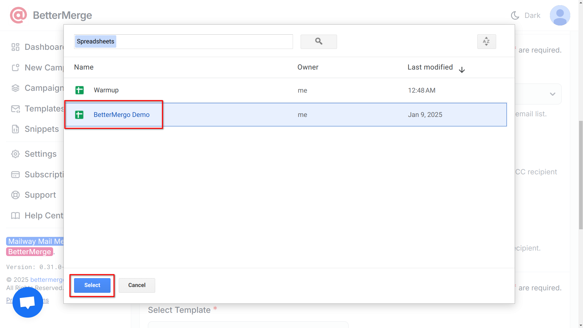 screenshot of google drive picker ui opened as a popup