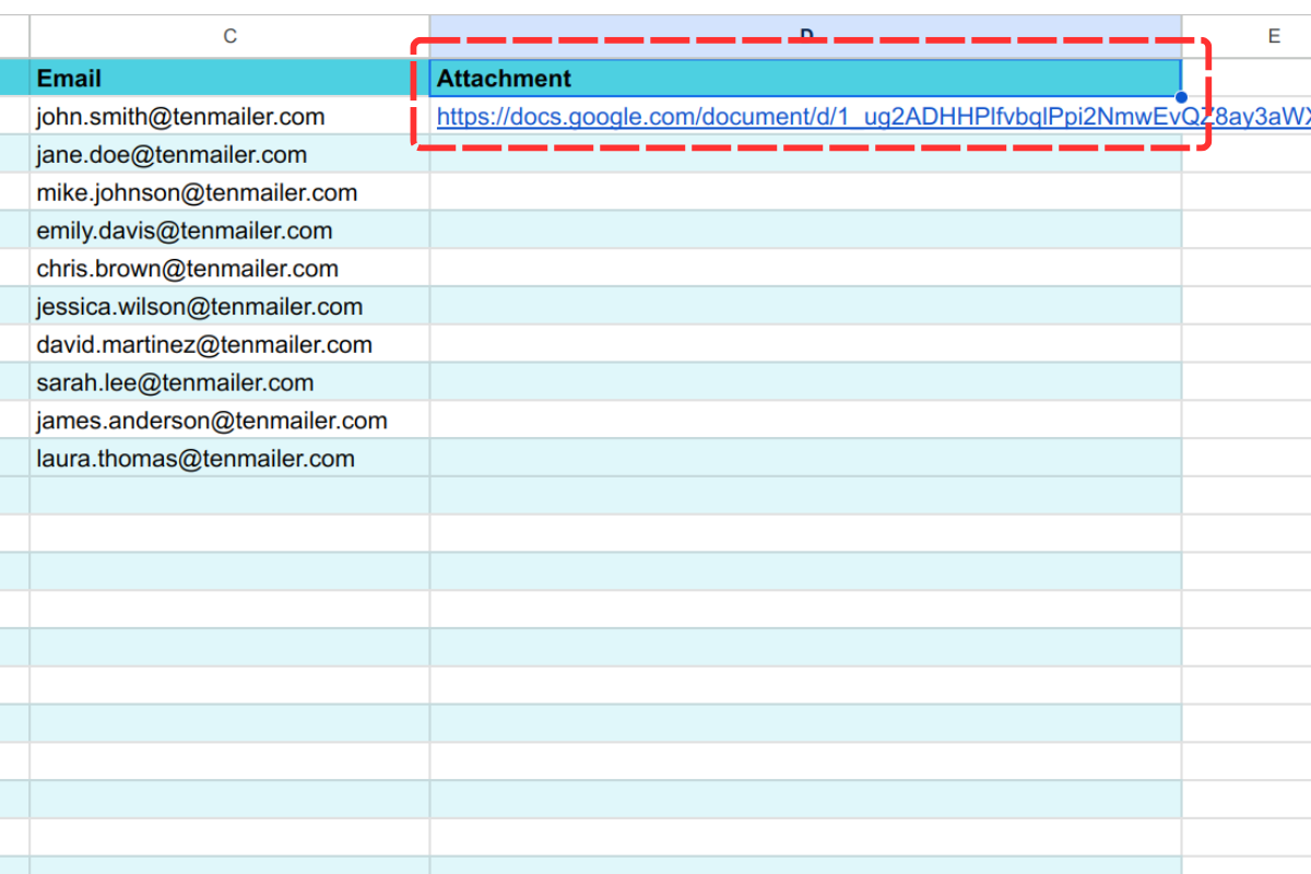 Pasting the link in Google Sheets